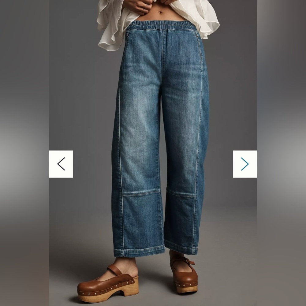 The Izzie Relaxed Pull-On Barrel Jeans by Pilcro